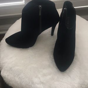 Black suede booties